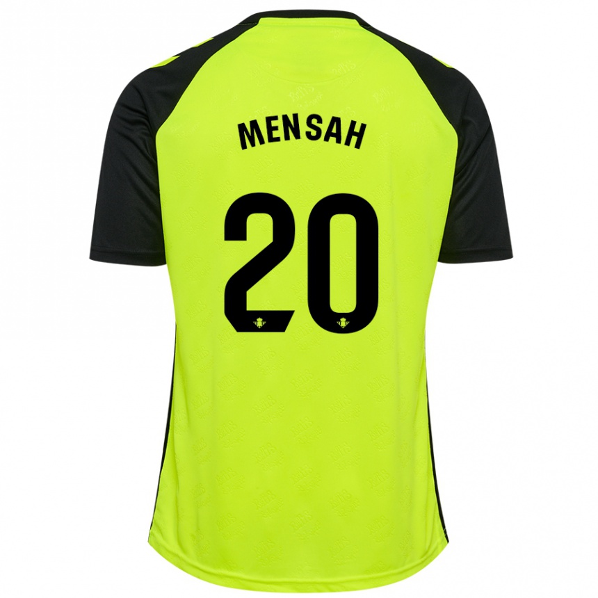 Men Football Mawuli Mensah #20 Fluorescent Yellow Black Away Jersey 2024/25 T-Shirt Uk