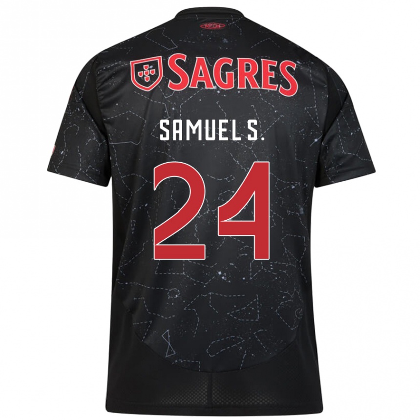 Men Football Samuel Soares #24 Black Red Away Jersey 2024/25 T-Shirt Uk