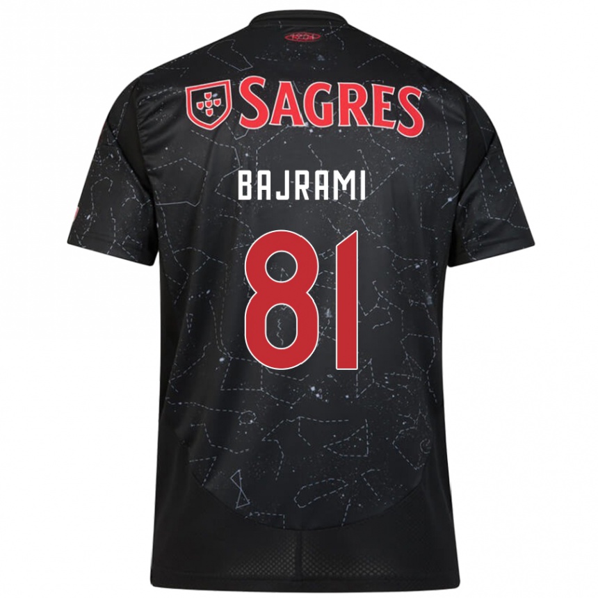 Men Football Adrian Bajrami #81 Black Red Away Jersey 2024/25 T-Shirt Uk