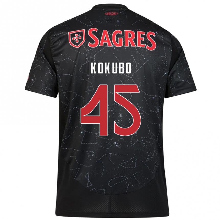 Men Football Leo Kokubo #45 Black Red Away Jersey 2024/25 T-Shirt Uk