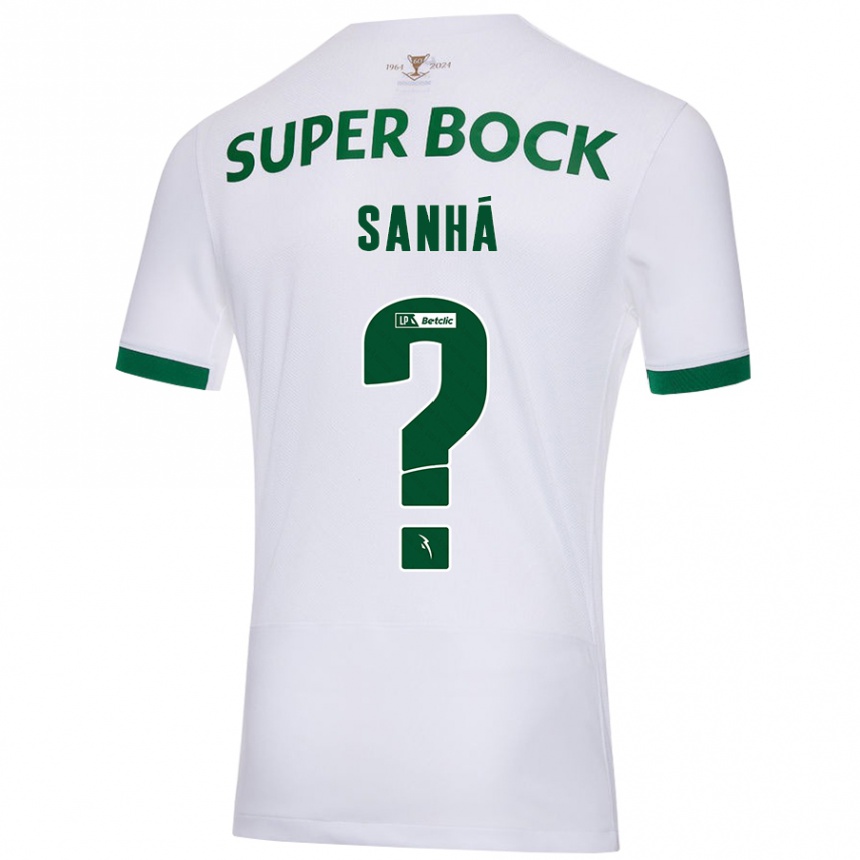 Men Football Micael Sanhá #0 White Green Away Jersey 2024/25 T-Shirt Uk