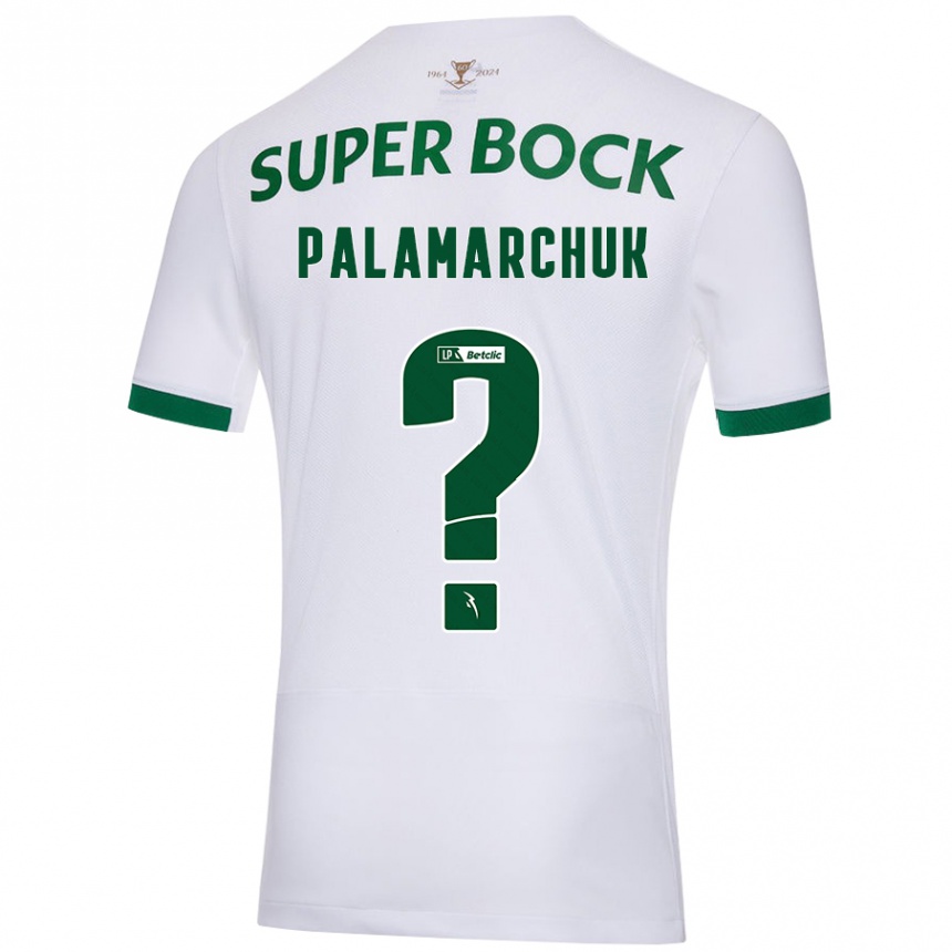 Men Football Cristiano Vitaly Palamarchuk #0 White Green Away Jersey 2024/25 T-Shirt Uk