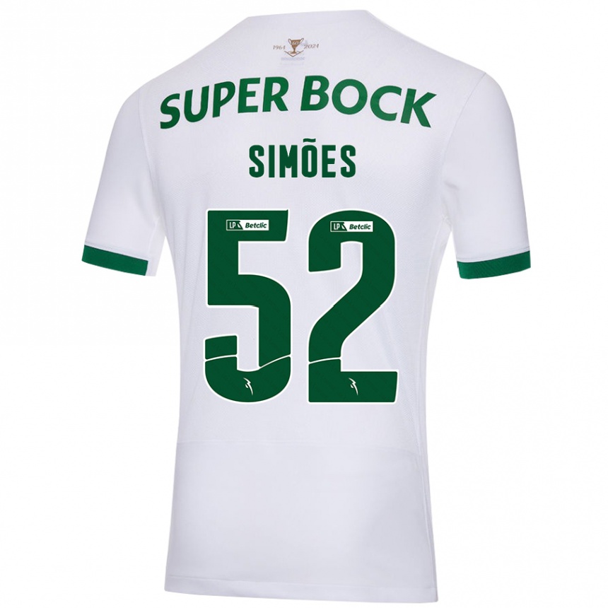 Men Football João Simões #52 White Green Away Jersey 2024/25 T-Shirt Uk