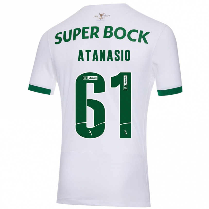 Men Football Atanásio #61 White Green Away Jersey 2024/25 T-Shirt Uk