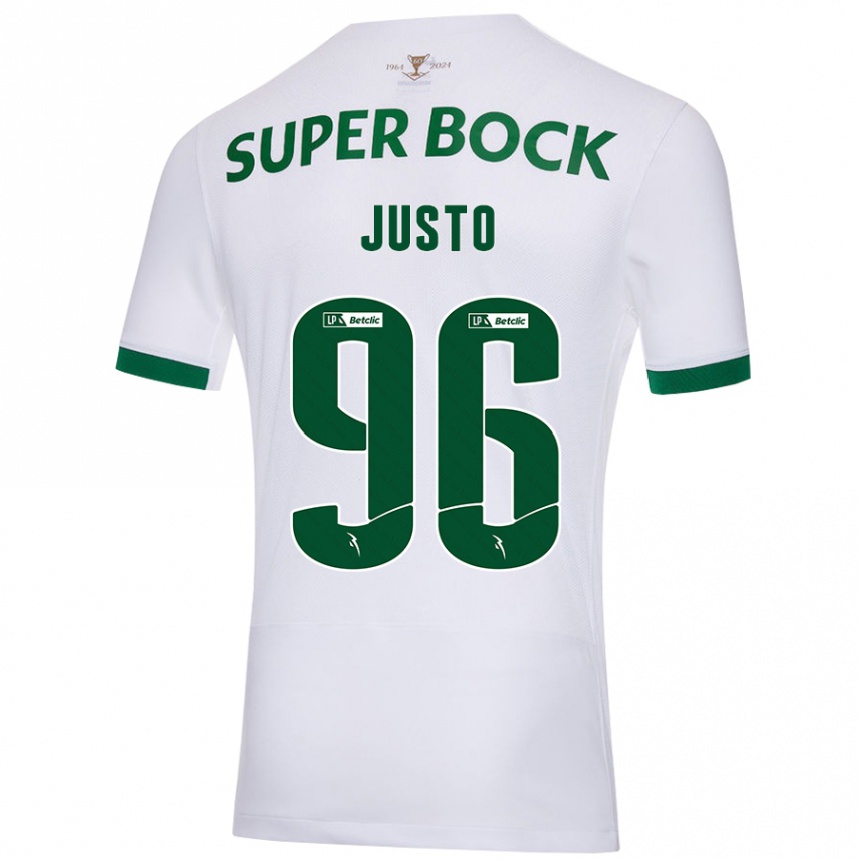 Men Football Samuel Justo #96 White Green Away Jersey 2024/25 T-Shirt Uk