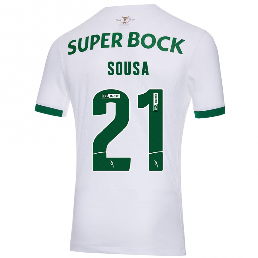 Men Football Margarida Sousa #21 White Green Away Jersey 2024/25 T-Shirt Uk