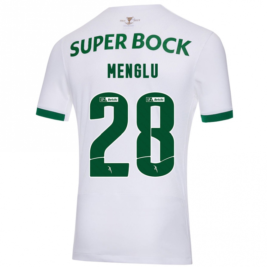 Men Football Shen Menglu #28 White Green Away Jersey 2024/25 T-Shirt Uk