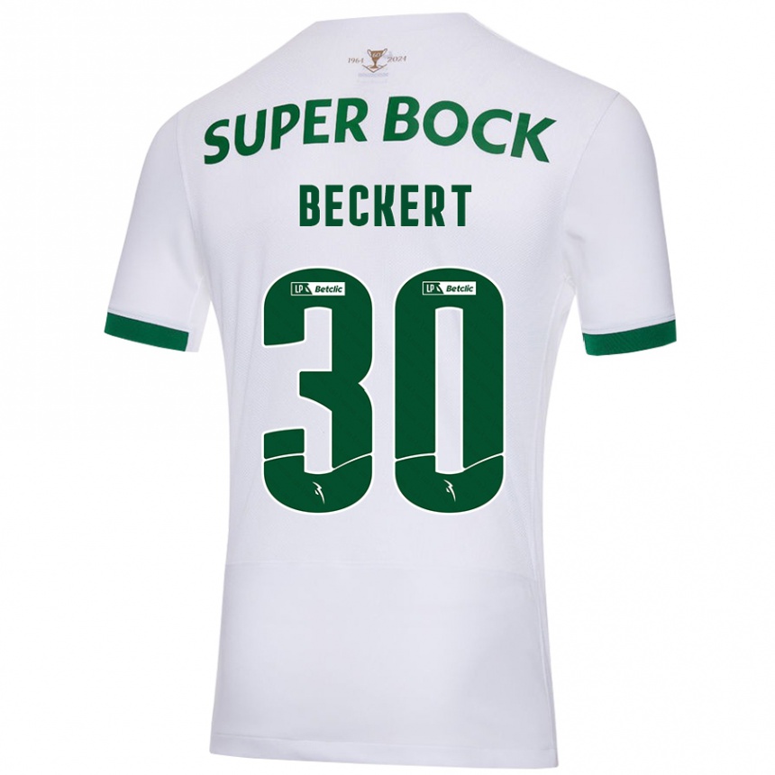 Men Football Carolina Beckert #30 White Green Away Jersey 2024/25 T-Shirt Uk