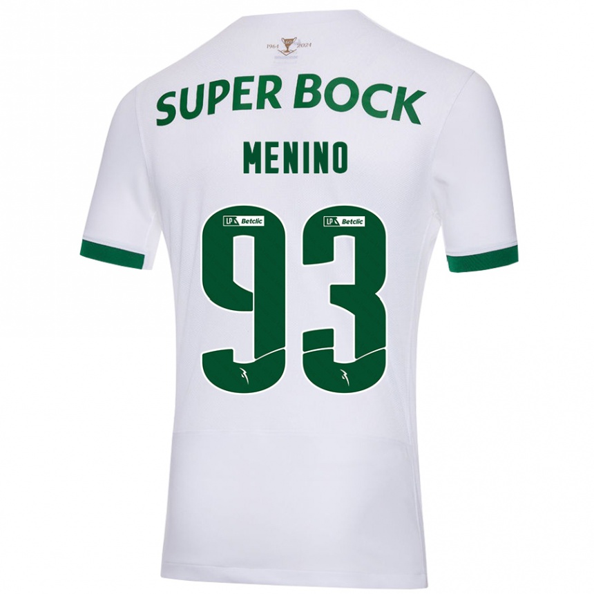 Men Football Miguel Menino #93 White Green Away Jersey 2024/25 T-Shirt Uk