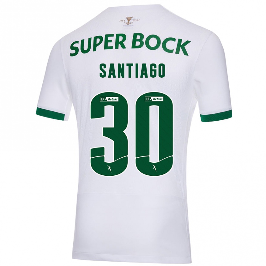 Men Football Carolina Santiago #30 White Green Away Jersey 2024/25 T-Shirt Uk