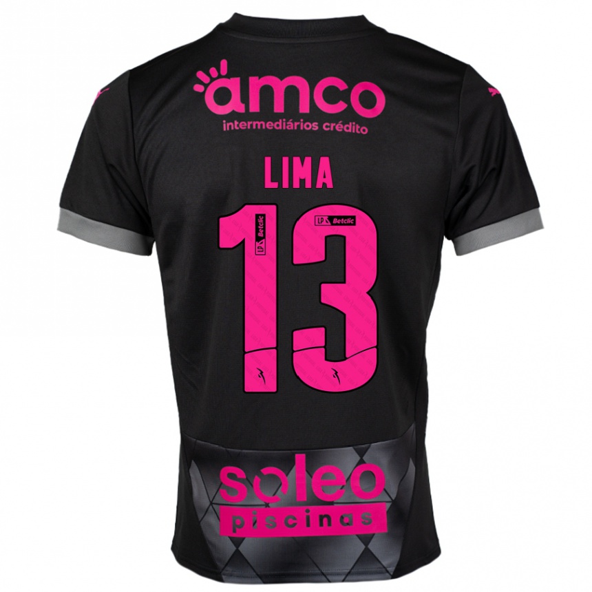 Men Football Aline Lima #13 Black Pink Away Jersey 2024/25 T-Shirt Uk