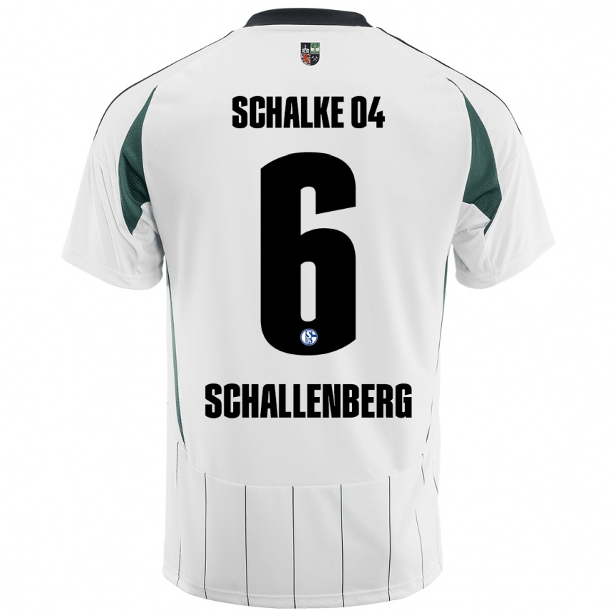 Men Football Ron Schallenberg #6 White Green Away Jersey 2024/25 T-Shirt Uk