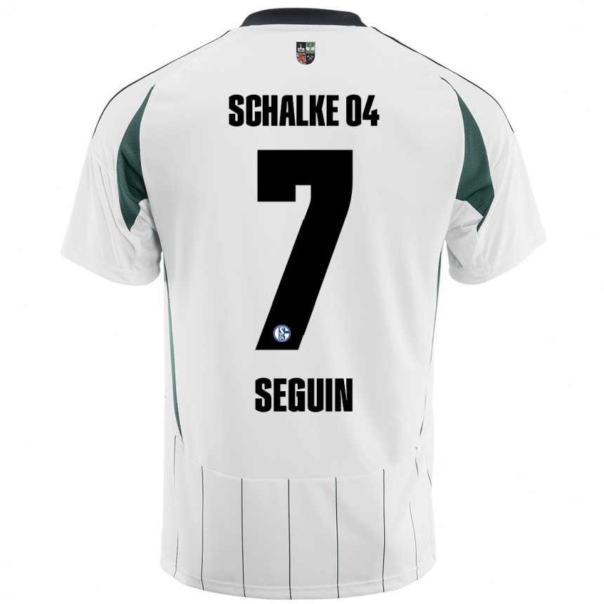 Men Football Paul Seguin #7 White Green Away Jersey 2024/25 T-Shirt Uk