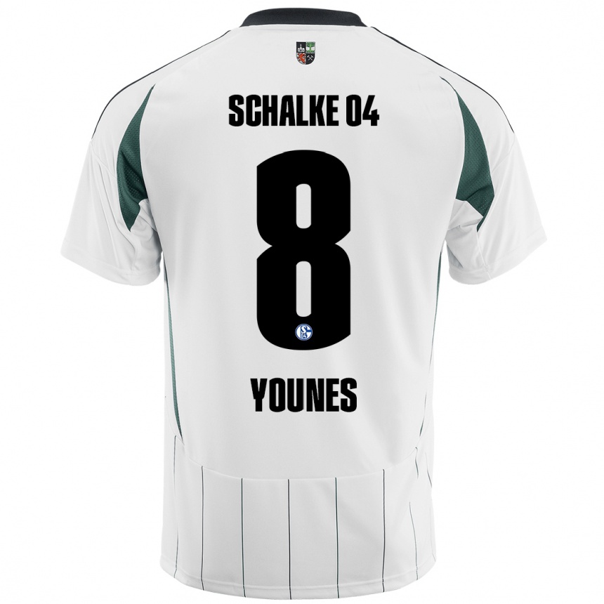 Men Football Amin Younes #8 White Green Away Jersey 2024/25 T-Shirt Uk