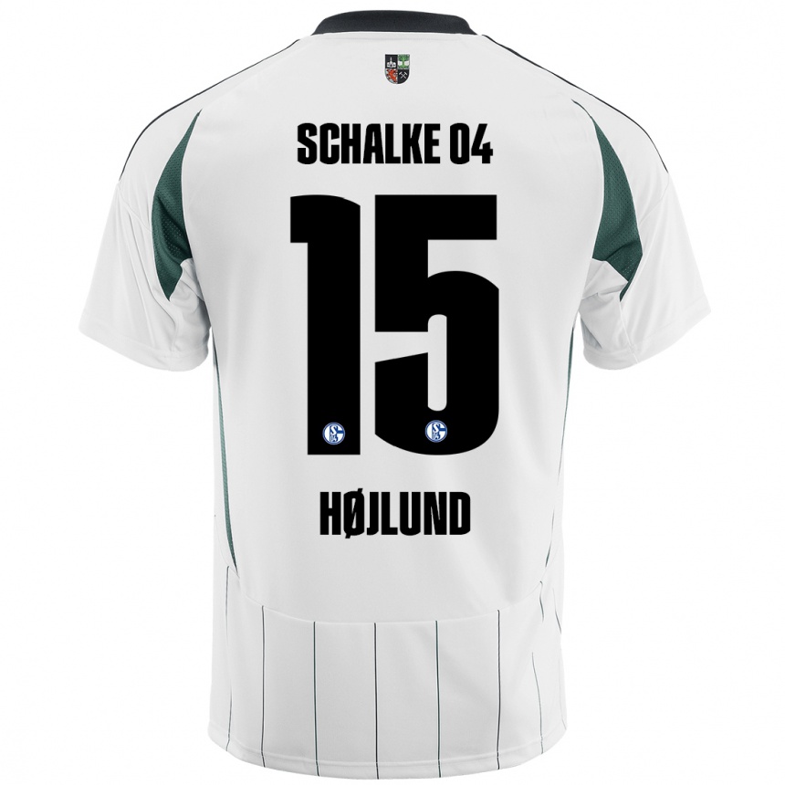 Men Football Emil Højlund #15 White Green Away Jersey 2024/25 T-Shirt Uk