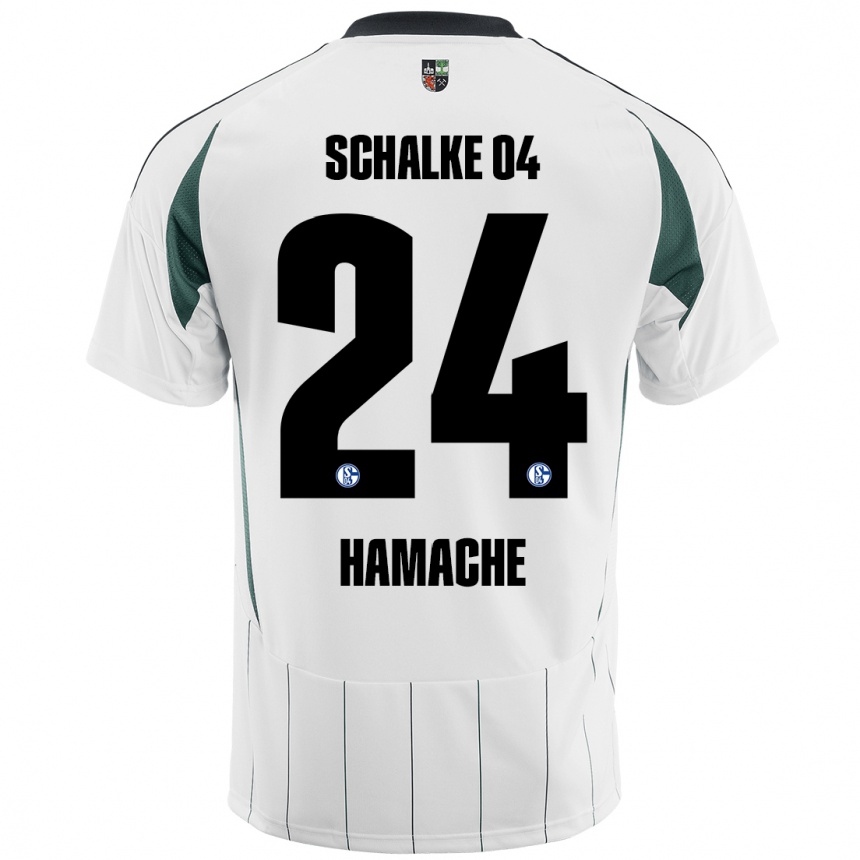 Men Football Ilyes Hamache #24 White Green Away Jersey 2024/25 T-Shirt Uk