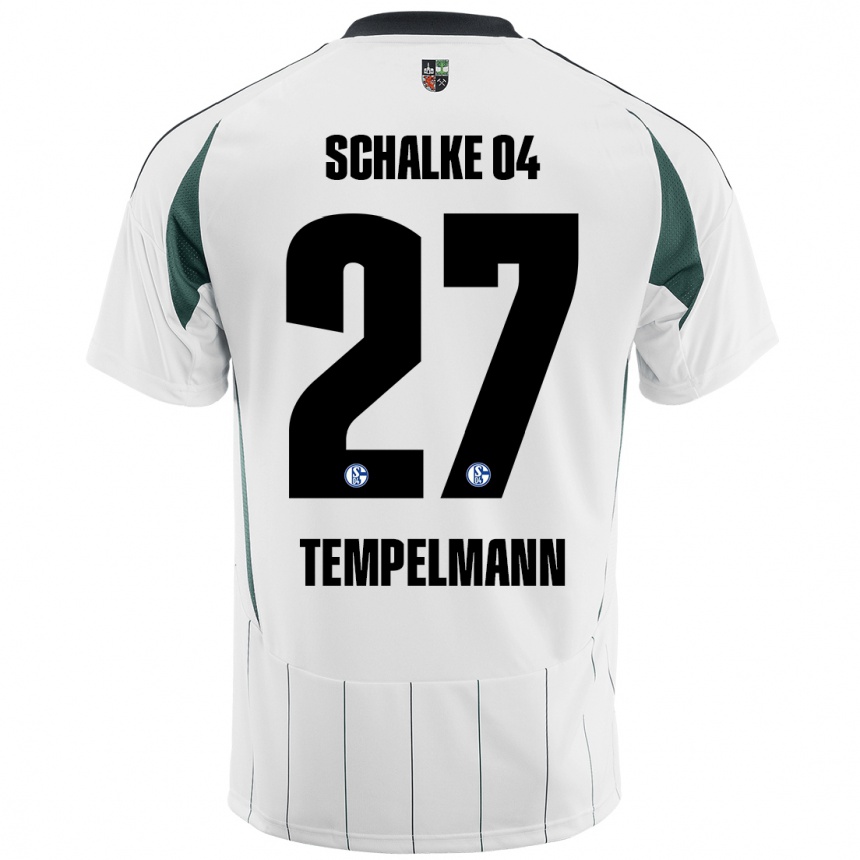 Men Football Lino Tempelmann #27 White Green Away Jersey 2024/25 T-Shirt Uk