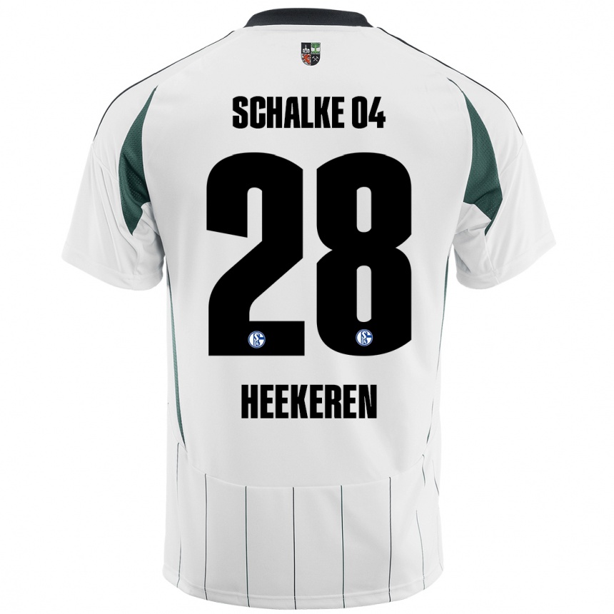 Men Football Justin Heekeren #28 White Green Away Jersey 2024/25 T-Shirt Uk