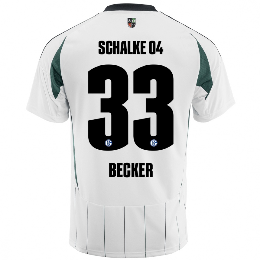 Men Football Vitalie Becker #33 White Green Away Jersey 2024/25 T-Shirt Uk