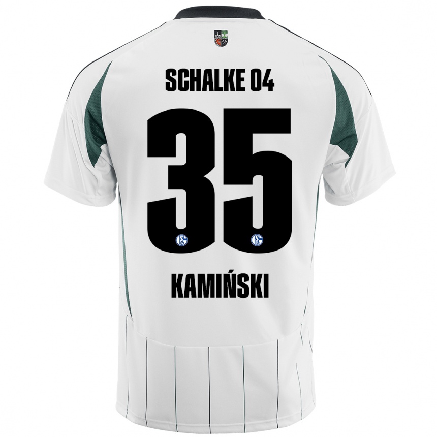 Men Football Marcin Kaminski #35 White Green Away Jersey 2024/25 T-Shirt Uk