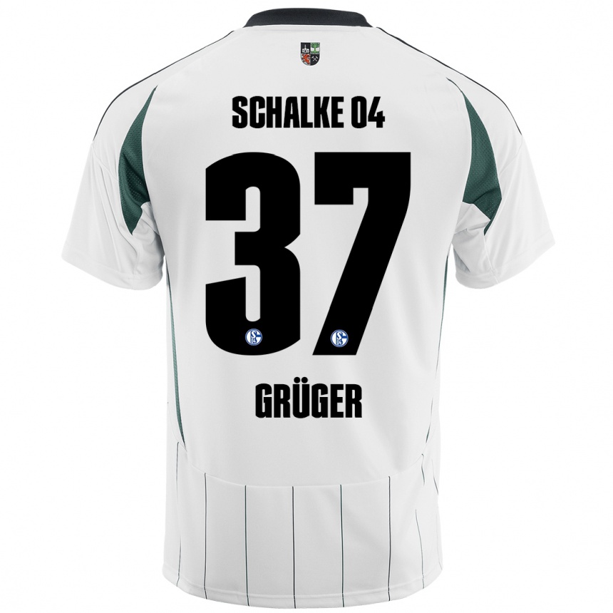 Men Football Max Grüger #37 White Green Away Jersey 2024/25 T-Shirt Uk