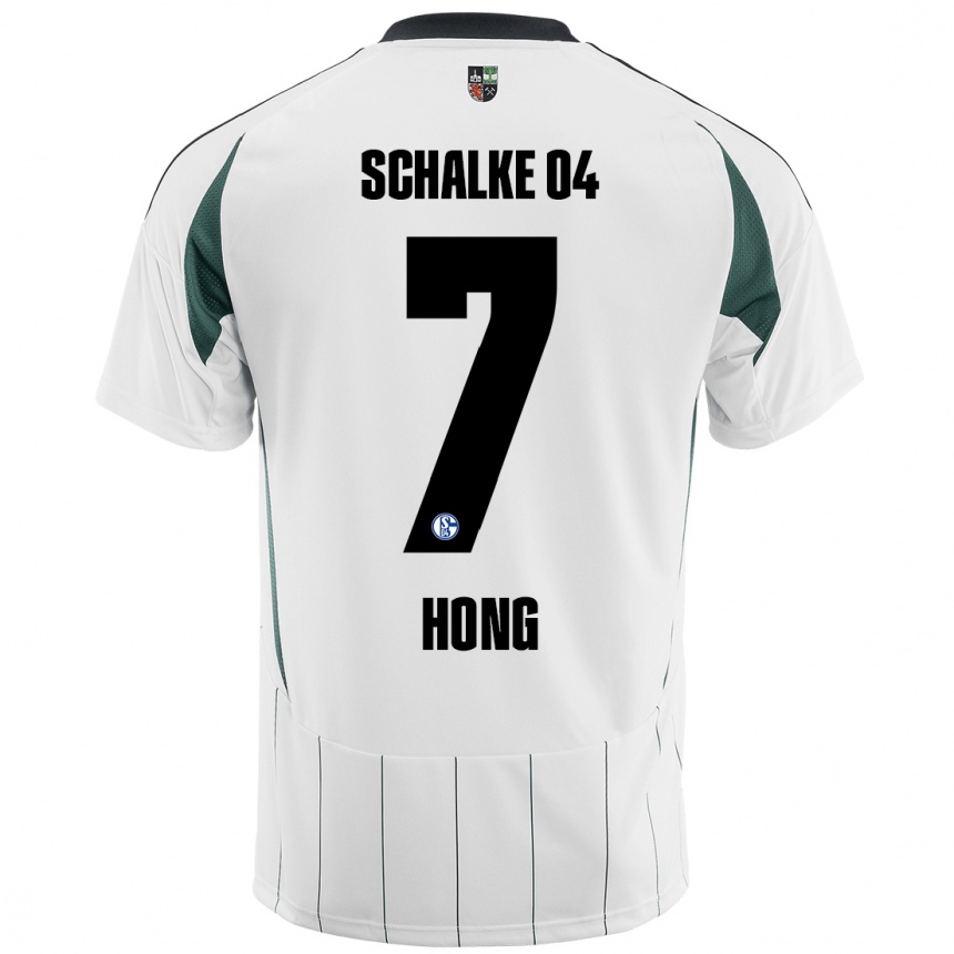 Men Football Seok-Ju Hong #7 White Green Away Jersey 2024/25 T-Shirt Uk