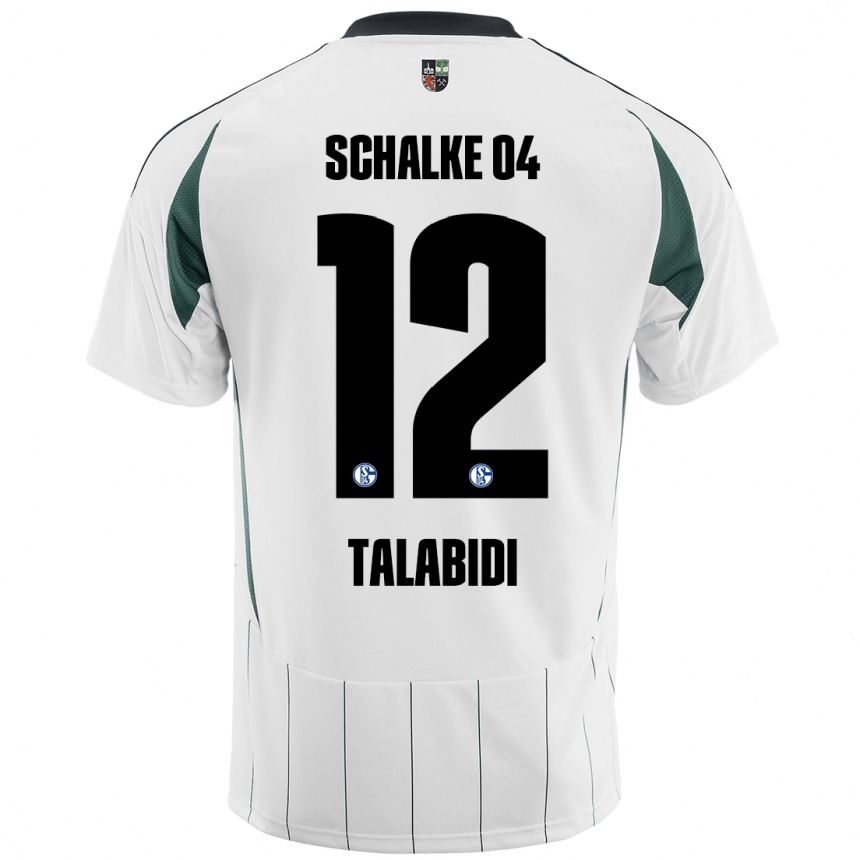 Men Football Malik Talabidi #12 White Green Away Jersey 2024/25 T-Shirt Uk