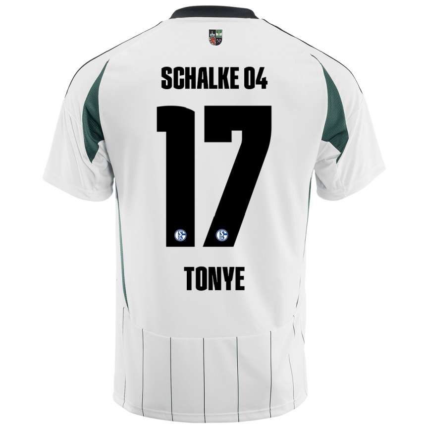 Men Football Yannick Tonye #17 White Green Away Jersey 2024/25 T-Shirt Uk