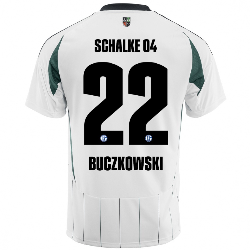 Men Football Philip Buczkowski #22 White Green Away Jersey 2024/25 T-Shirt Uk