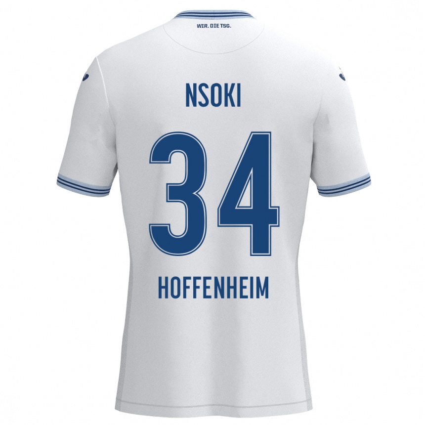 Men Football Stanley Nsoki #34 White Blue Away Jersey 2024/25 T-Shirt Uk