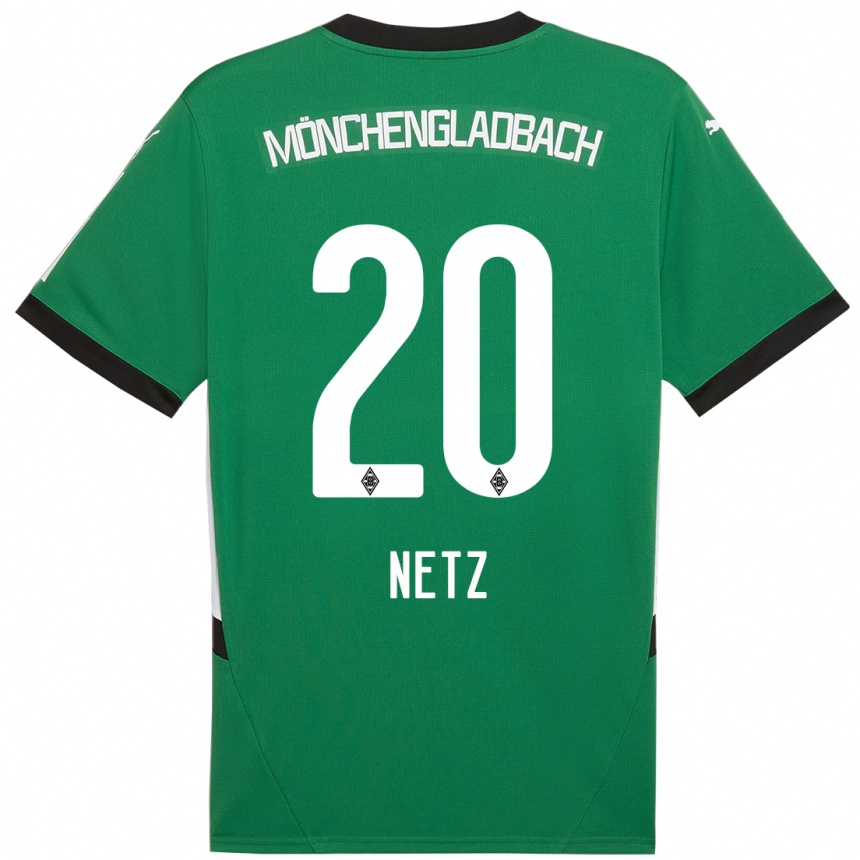 Men Football Luca Netz #20 Green White Away Jersey 2024/25 T-Shirt Uk