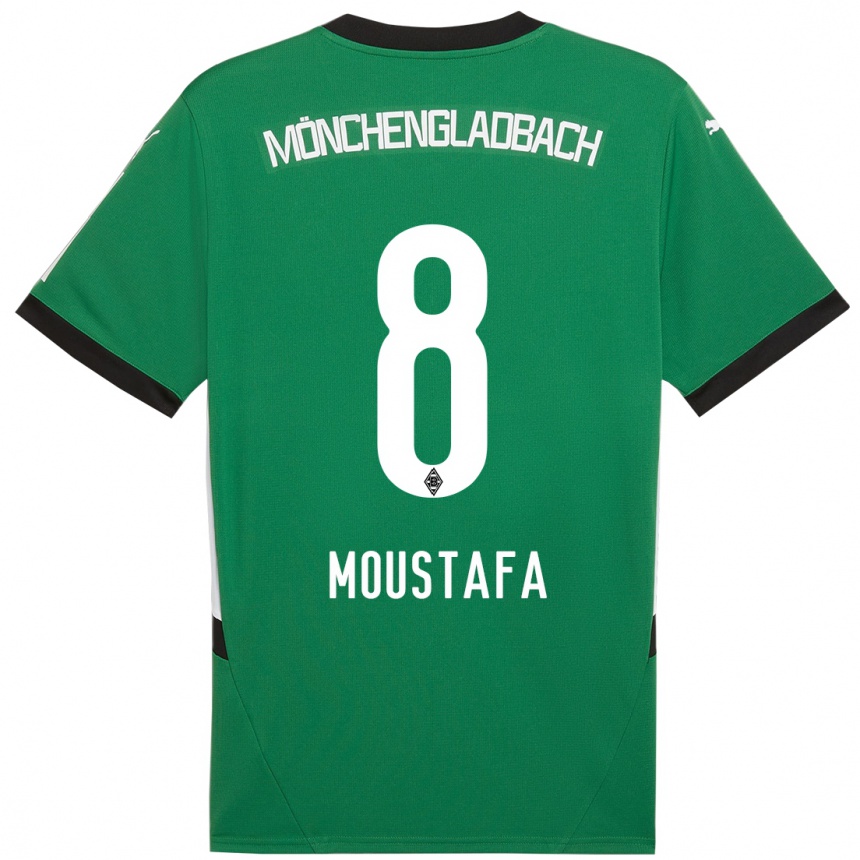 Men Football Moustafa Ashraf Moustafa #8 Green White Away Jersey 2024/25 T-Shirt Uk