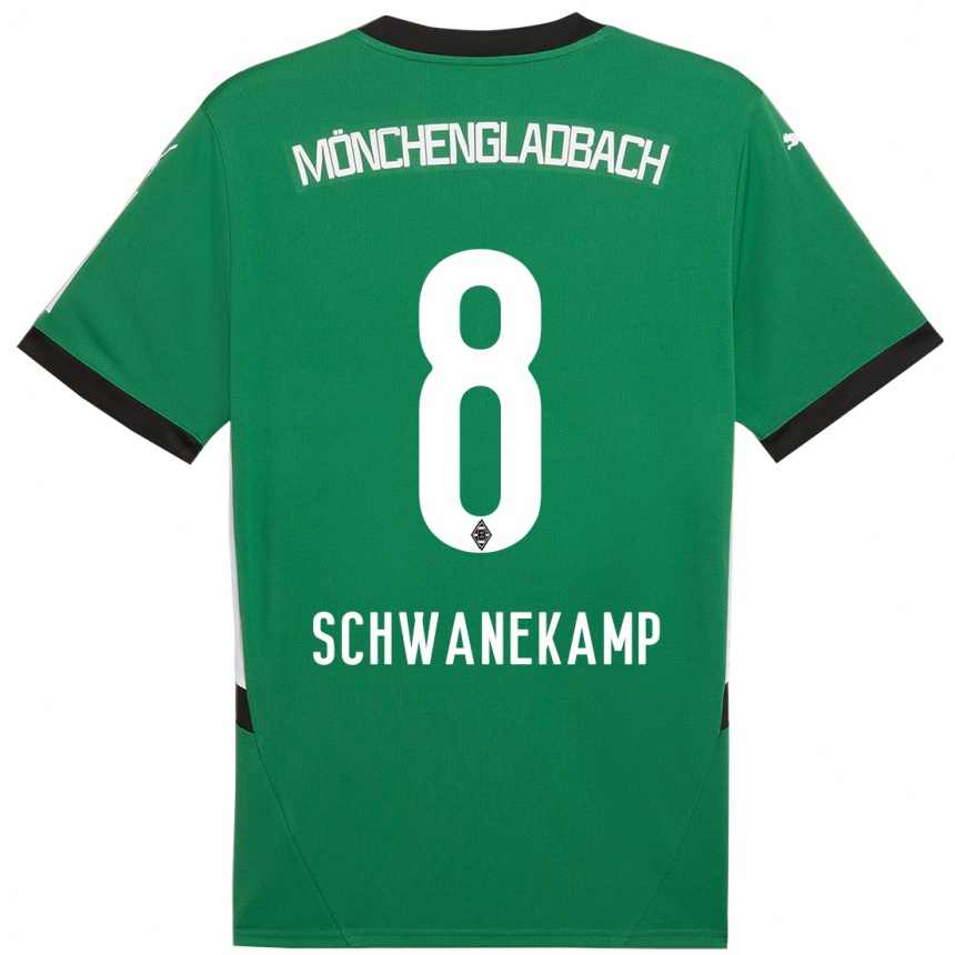 Men Football Jana Schwanekamp #8 Green White Away Jersey 2024/25 T-Shirt Uk