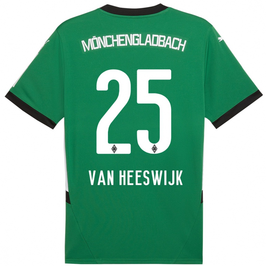 Men Football Amber Van Heeswijk #25 Green White Away Jersey 2024/25 T-Shirt Uk