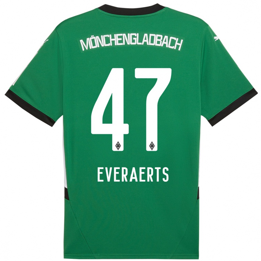 Men Football Kim Everaerts #47 Green White Away Jersey 2024/25 T-Shirt Uk