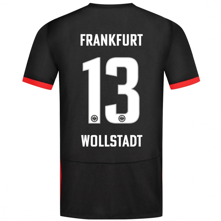 Men Football Fabio Wollstadt #13 Black Away Jersey 2024/25 T-Shirt Uk