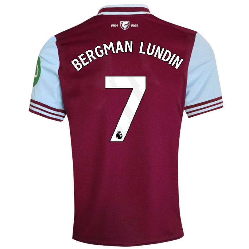 Women Football Marika Bergman-Lundin #7 Dark Red Home Jersey 2024/25 T-Shirt Uk