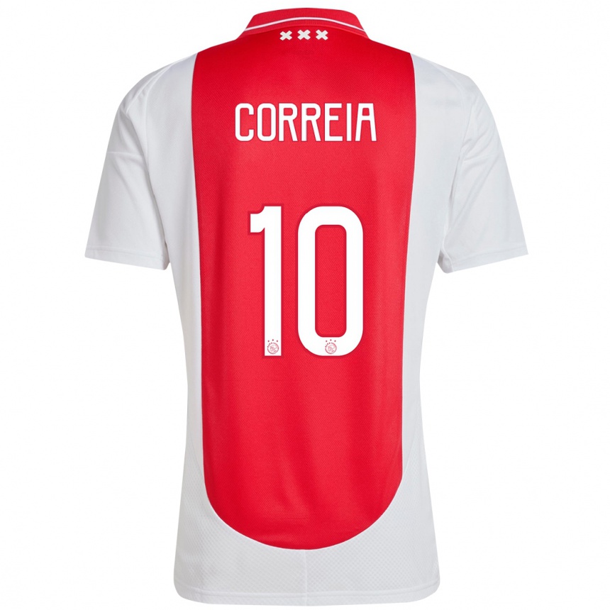 Women Football Tim Correia #10 Red White Home Jersey 2024/25 T-Shirt Uk