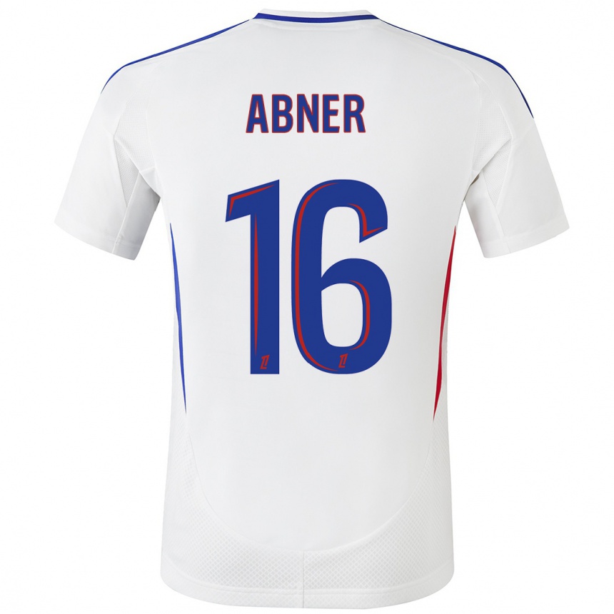 Women Football Abner #16 White Blue Home Jersey 2024/25 T-Shirt Uk