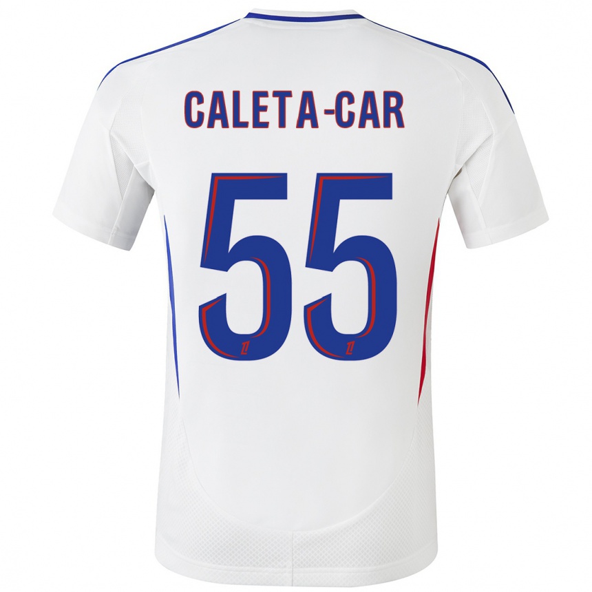 Women Football Duje Caleta-Car #55 White Blue Home Jersey 2024/25 T-Shirt Uk