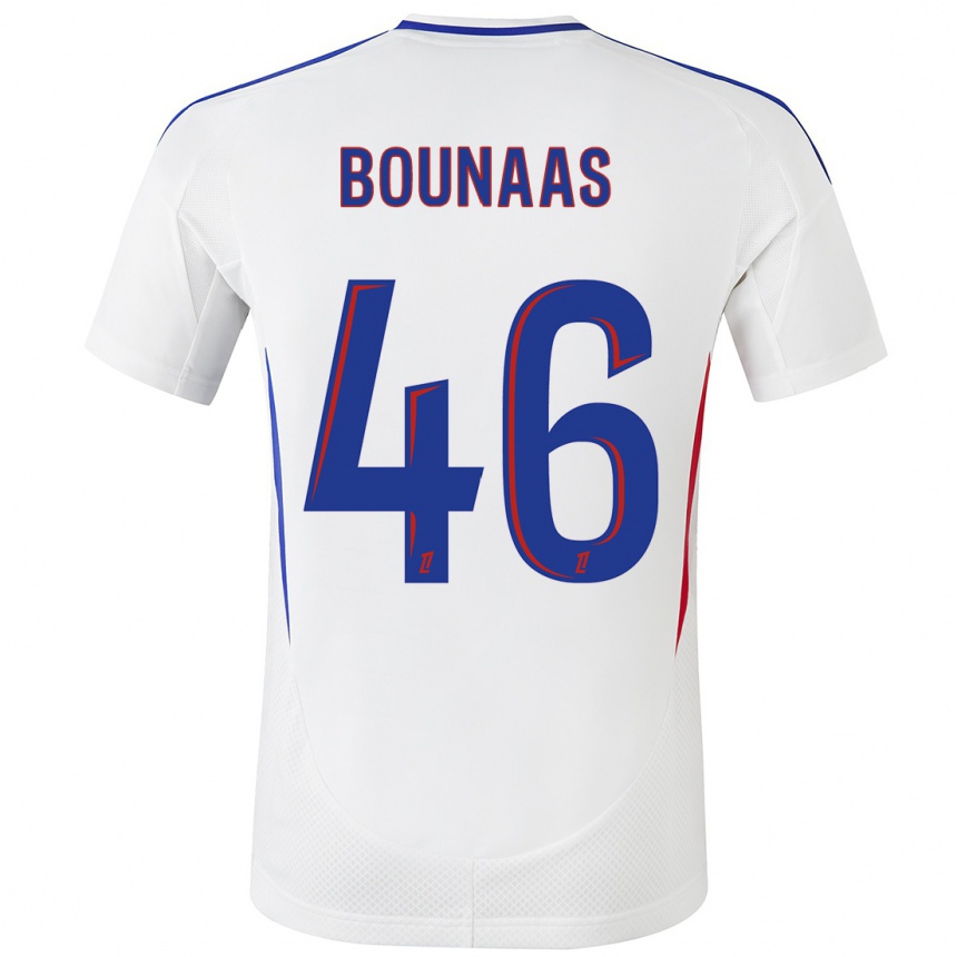 Women Football Idris Bounaas #46 White Blue Home Jersey 2024/25 T-Shirt Uk