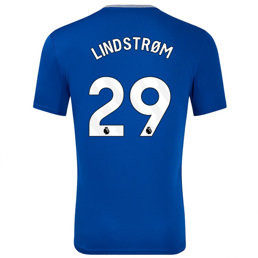 Women Football Jesper Lindstrøm #29 Blue With Home Jersey 2024/25 T-Shirt Uk