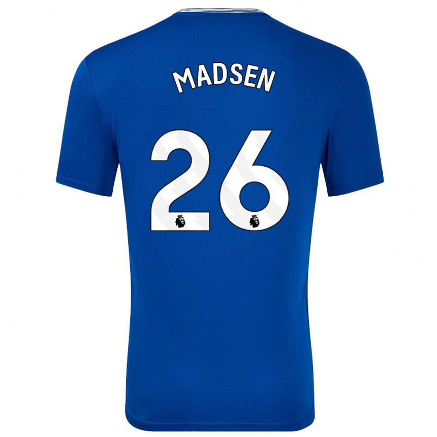 Women Football Rikke Madsen #26 Blue With Home Jersey 2024/25 T-Shirt Uk