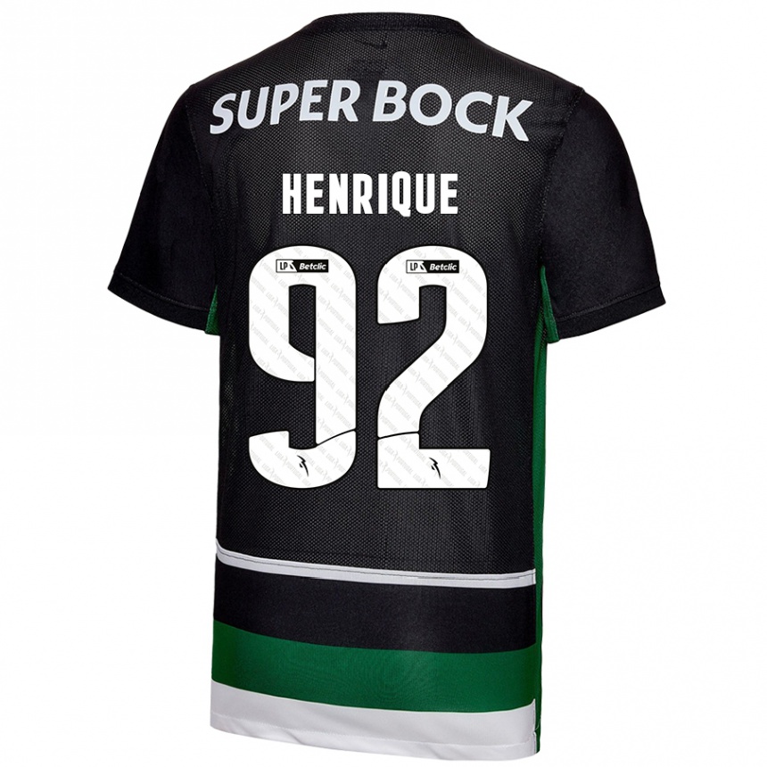 Women Football Eduardo Henrique #92 Black White Green Home Jersey 2024/25 T-Shirt Uk