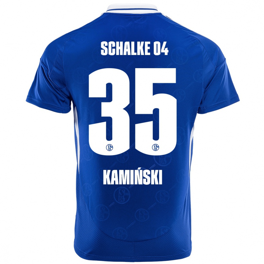 Women Football Marcin Kaminski #35 Royal Blue Home Jersey 2024/25 T-Shirt Uk