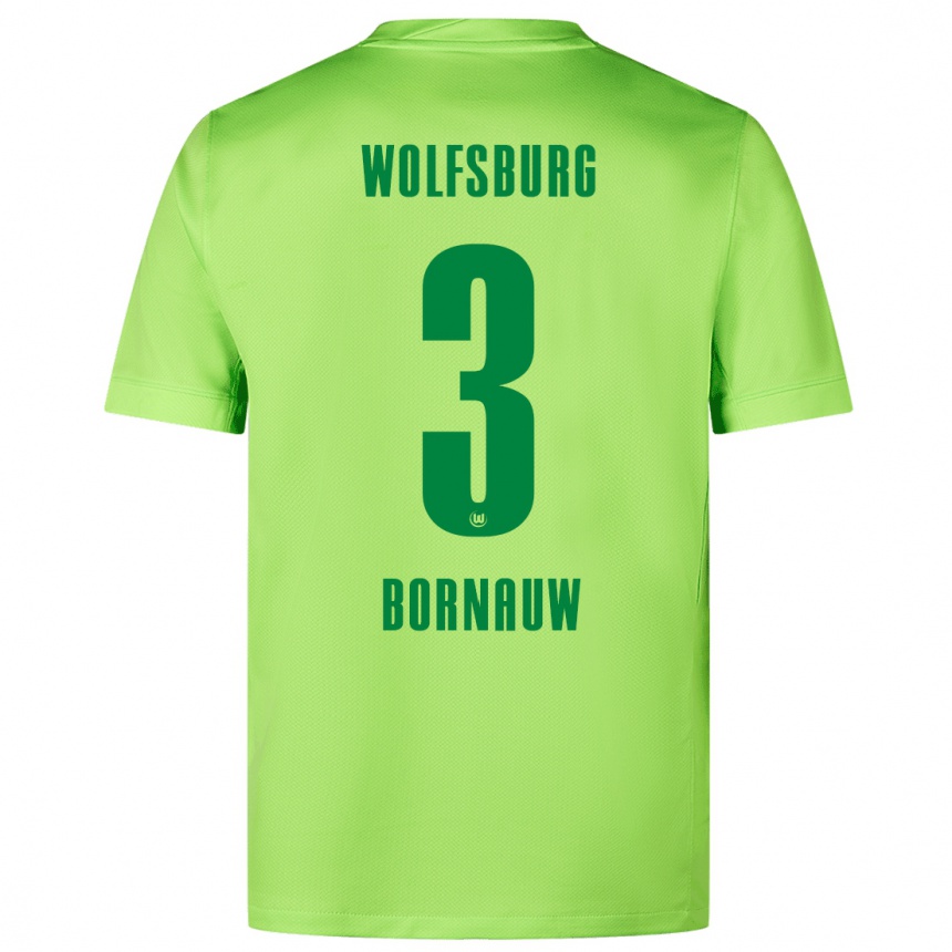 Women Football Sebastiaan Bornauw #3 Fluorescent Green Home Jersey 2024/25 T-Shirt Uk