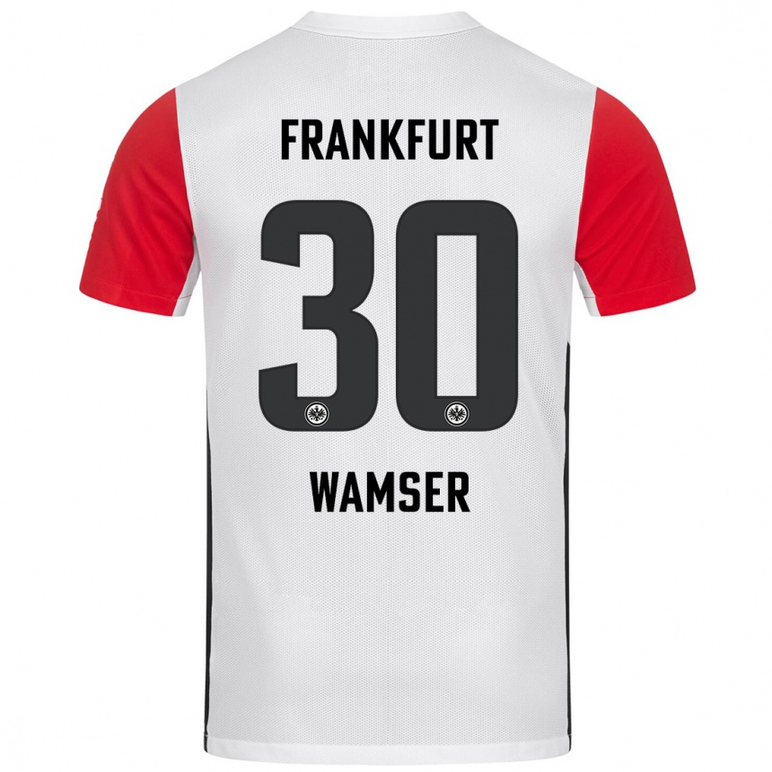 Women Football Carlotta Wamser #30 White Red Home Jersey 2024/25 T-Shirt Uk