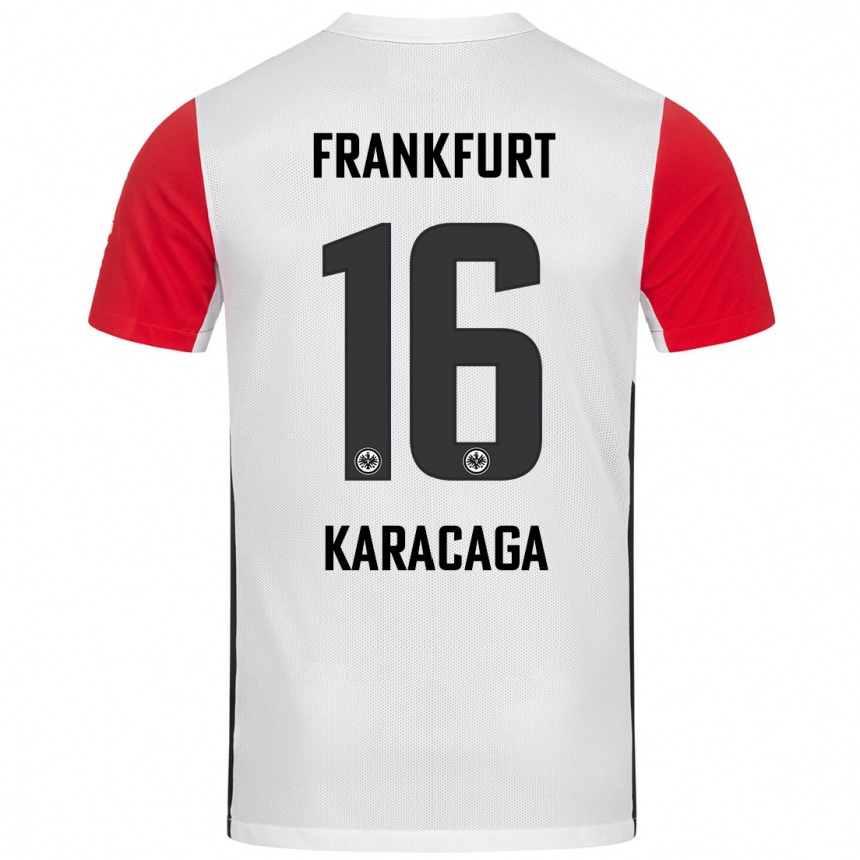 Women Football Tom Karacaga #16 White Red Home Jersey 2024/25 T-Shirt Uk