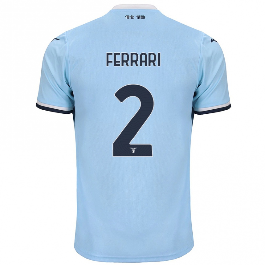 Women Football Lorenzo Ferrari #2 Blue Home Jersey 2024/25 T-Shirt Uk