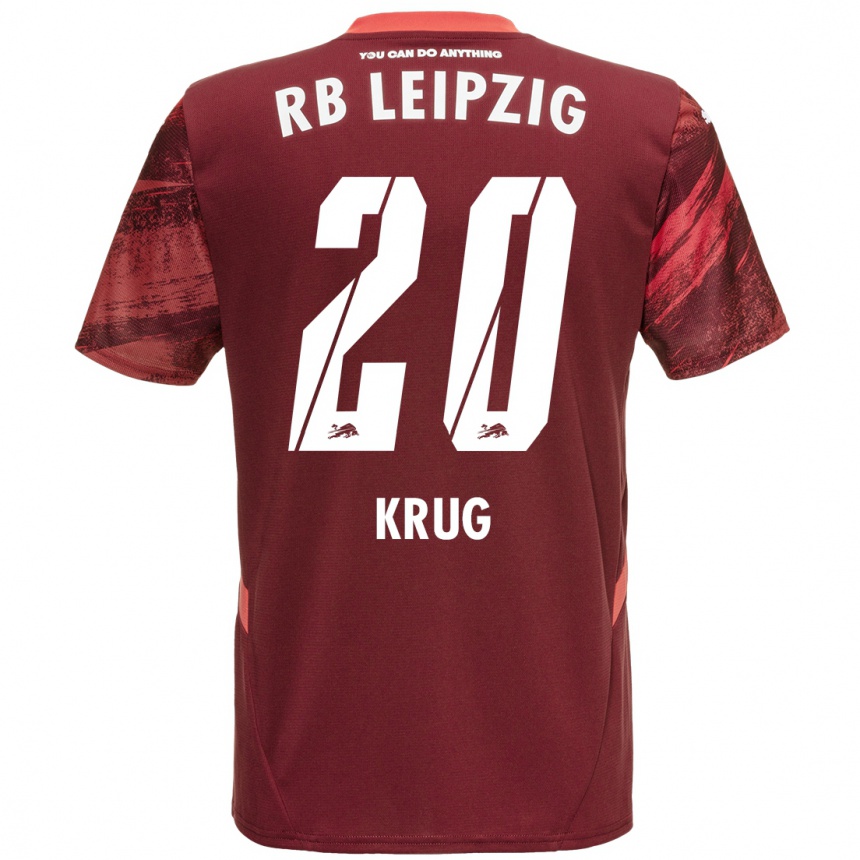 Women Football Victoria Krug #20 Burgundy Away Jersey 2024/25 T-Shirt Uk